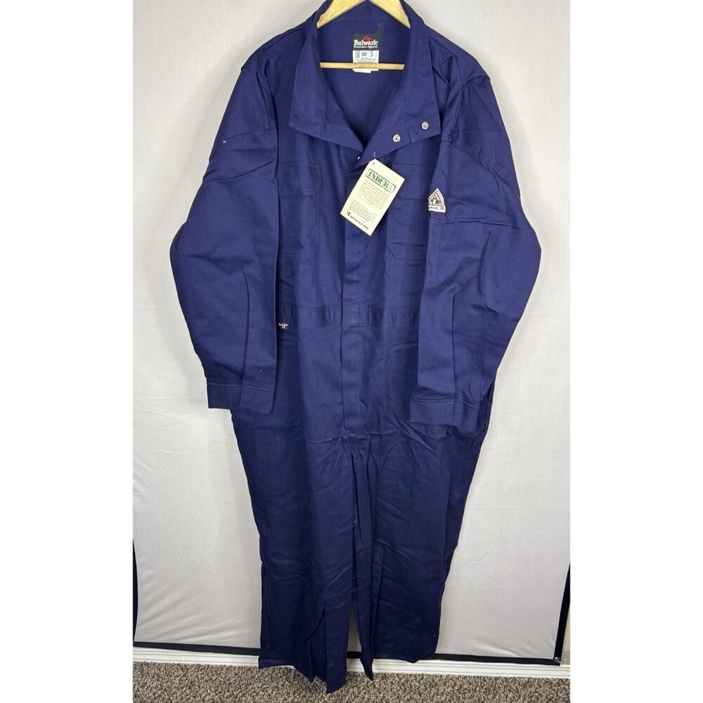 Bulwark FR Coveralls Indura Flame Resistant Workwear Blue Mens Short 60